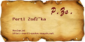 Pertl Zsóka névjegykártya
